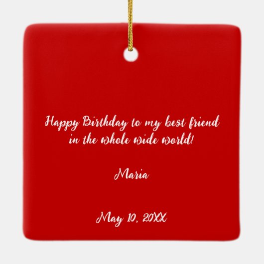 Traditionele Rooster van Barcelona Happy Birthday Keramisch Ornament (Achterkant)