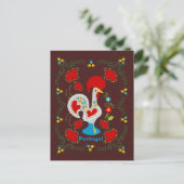 Traditionele rooster van Barcelona in wit Briefkaart (Staand voorkant)