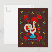 Traditionele rooster van Barcelona in wit Briefkaart (Voorkant / Achterkant)