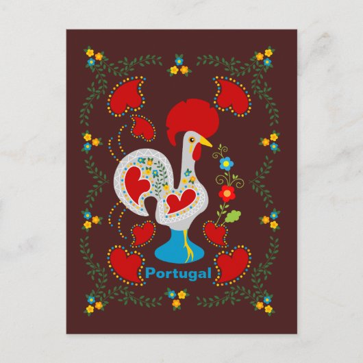 Traditionele rooster van Barcelona in wit Briefkaart (Voorkant)