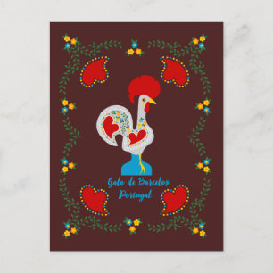 Traditionele rooster van Barcelona in wit Briefkaart