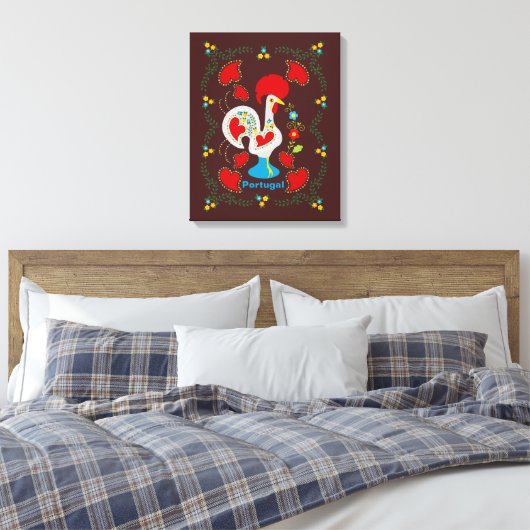 Traditionele rooster van Barcelona in wit Canvas Afdruk (Insitu (Slaapkamer))