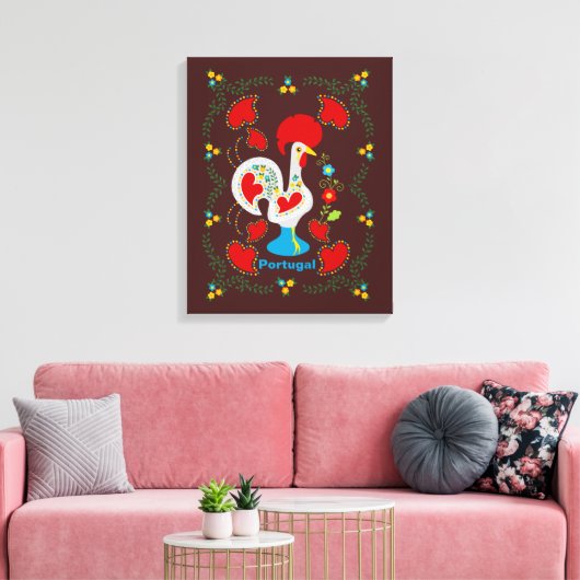 Traditionele rooster van Barcelona in wit Canvas Afdruk (Insitu (Woonkamer))
