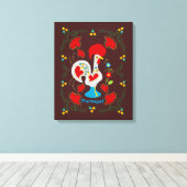 Traditionele rooster van Barcelona in wit Canvas Afdruk (Insitu (Houten vloer))