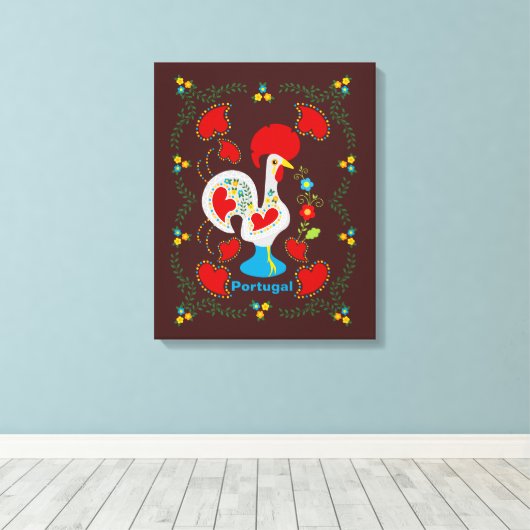 Traditionele rooster van Barcelona in wit Canvas Afdruk (Insitu (Houten vloer))