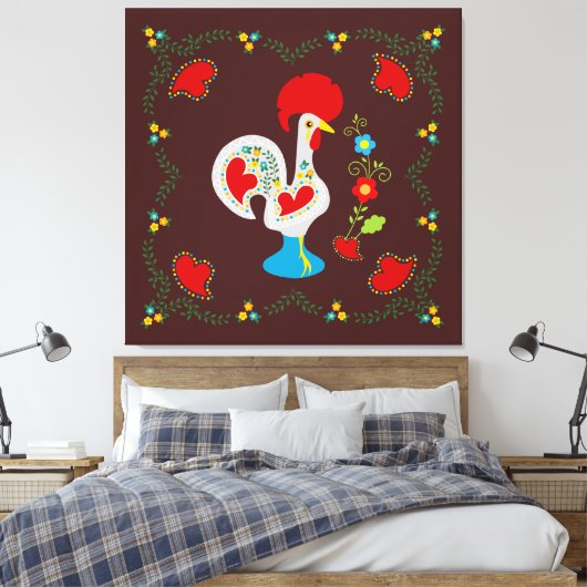 Traditionele rooster van Barcelona in wit Canvas Afdruk (Insitu (Slaapkamer))