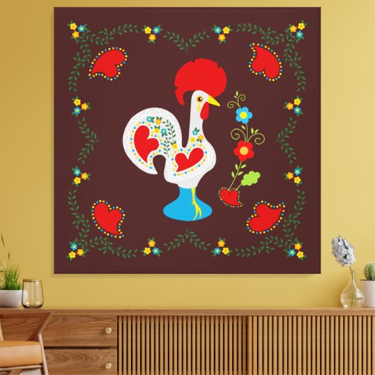 Traditionele rooster van Barcelona in wit Canvas Afdruk (Insitu (Woonkamer))