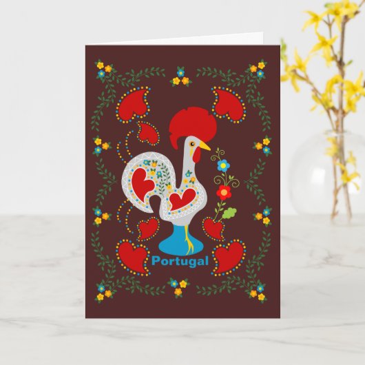 Traditionele rooster van Barcelona in wit Kaart (Gele Bloem)