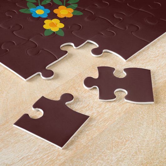 Traditionele rooster van Barcelona in wit Legpuzzel (Zijkant)