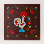 Traditionele rooster van Barcelona in wit Legpuzzel (Verticaal)