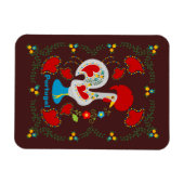 Traditionele rooster van Barcelona in wit Magneet (Horizontaal)