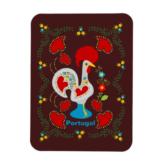 Traditionele rooster van Barcelona in wit Magneet (Verticaal)