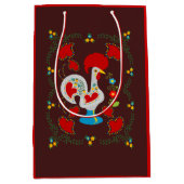 Traditionele rooster van Barcelona in wit Medium Cadeauzakje (Voorkant)