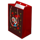 Traditionele rooster van Barcelona in wit Medium Cadeauzakje (Achterkant Gekanteld)
