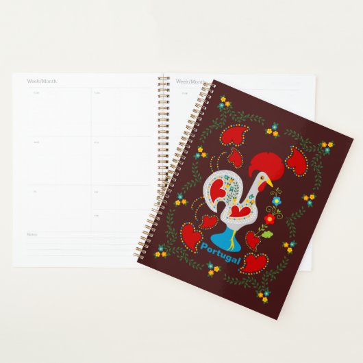 Traditionele rooster van Barcelona in wit Planner (Display)