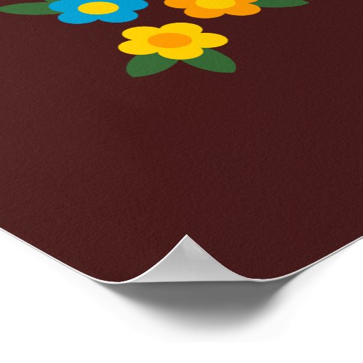 Traditionele rooster van Barcelona in wit Poster (Hoek)