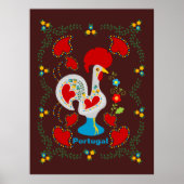 Traditionele rooster van Barcelona in wit Poster (Voorkant)