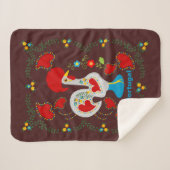 Traditionele rooster van Barcelona in wit Sherpa Deken (Voorkant (horizontaal))