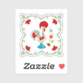 Traditionele rooster van Barcelona in wit Sticker (Vel)