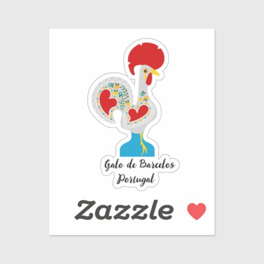 Traditionele rooster van Barcelona in wit Sticker (Vel)
