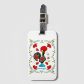 Traditionele rooster van Portugal in zwart Bagagelabel (Voorkant (verticaal))