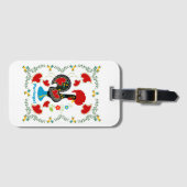 Traditionele rooster van Portugal in zwart Bagagelabel (Voorkant (horizontaal))