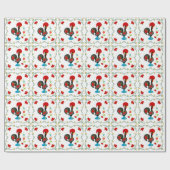 Traditionele rooster van Portugal in zwart Cadeaupapier (Vlak)