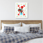 Traditionele rooster van Portugal in zwart Canvas Afdruk (Insitu (Slaapkamer))