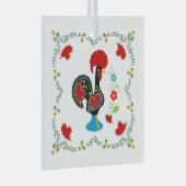 Traditionele rooster van Portugal in zwart Glas Ornament (Voorkant Rechts)