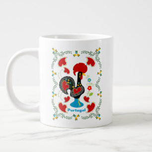 Traditionele rooster van Portugal in zwart Grote Koffiekop