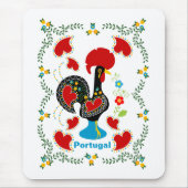 Traditionele rooster van Portugal in zwart Muismat (Voorkant)