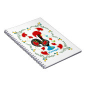 Traditionele rooster van Portugal in zwart Notitieboek (Rechterzijde)
