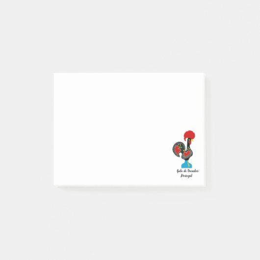 Traditionele rooster van Portugal in zwart Post-it® Notes (Voorkant)