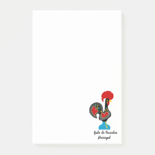 Traditionele rooster van Portugal in zwart Post-it® Notes