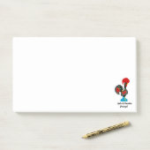 Traditionele rooster van Portugal in zwart Post-it® Notes (Op bureau)