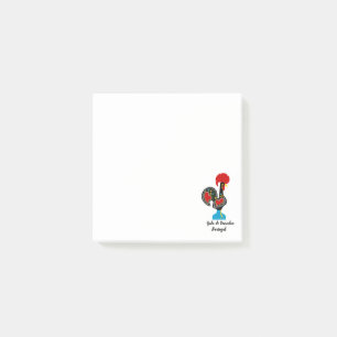 Traditionele rooster van Portugal in zwart Post-it® Notes