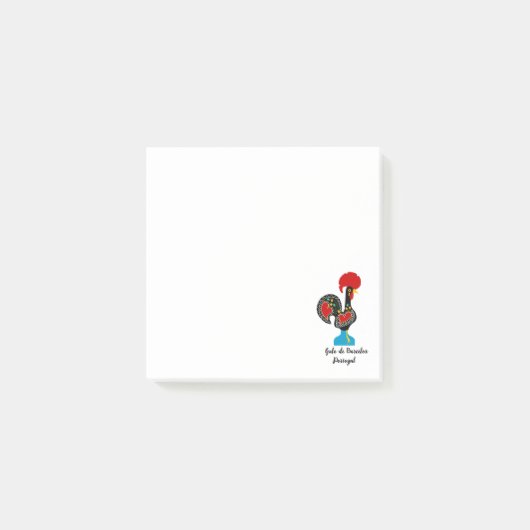 Traditionele rooster van Portugal in zwart Post-it® Notes (Voorkant)