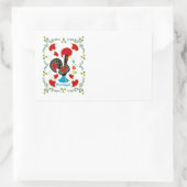 Traditionele rooster van Portugal in zwart Rechthoekige Sticker (Tas)