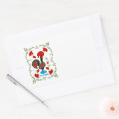 Traditionele rooster van Portugal in zwart Rechthoekige Sticker (Envelop)
