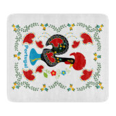 Traditionele rooster van Portugal in zwart Snijplank (Voorkant)