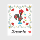 Traditionele rooster van Portugal in zwart Sticker (Vel)