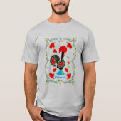 Traditionele rooster van Portugal in zwart T-shirt (Voorkant)