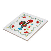 Traditionele rooster van Portugal in zwart Tegeltje (Zijkant)