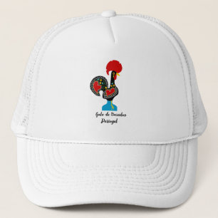 Traditionele rooster van Portugal in zwart Trucker Pet