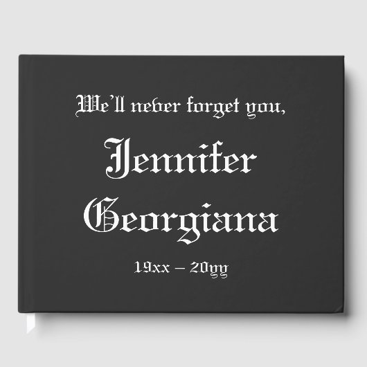 Traditionele, rouwende condoleances uit het Guestb Gastenboek (Voorkant)