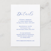 Traditionele Royal Blue Elegant Wedding Informatiekaartje (Voorkant)