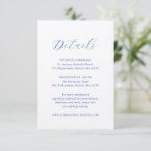 Traditionele Royal Blue Elegant Wedding Informatiekaartje (Staand voorkant)
