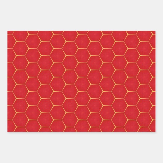 Traditionele Royal Red en Gold Inpakpapier Vel (Voorkant)