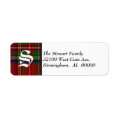 Traditionele Royal Stewart Tartan Plaid Monogram Etiket (Voorkant)