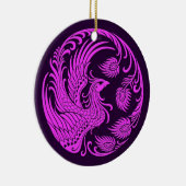 Traditionele roze en Paarse Phoenix Circle Keramisch Ornament (Rechts)